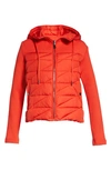 Bernardo Insulated Quilted Hooded Jacket In Spicy Orange