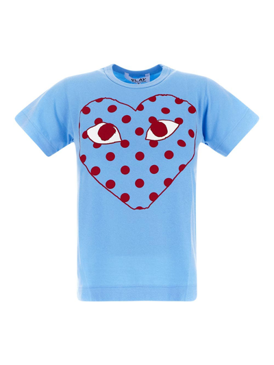 COMME DES GARÇONS PLAY PRINTED POLKA DOTS HEART T-SHIRT,P1T2751