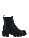 Stuart Weitzman Norah Leather Lug-sole Chelsea Booties In Black