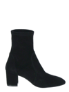 Stuart Weitzman Yuliana 60 Suede Leather Ankle Boot In Black