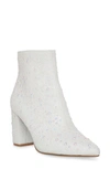 Betsey Johnson Cady Pearl Ankle Boot In Pearl White