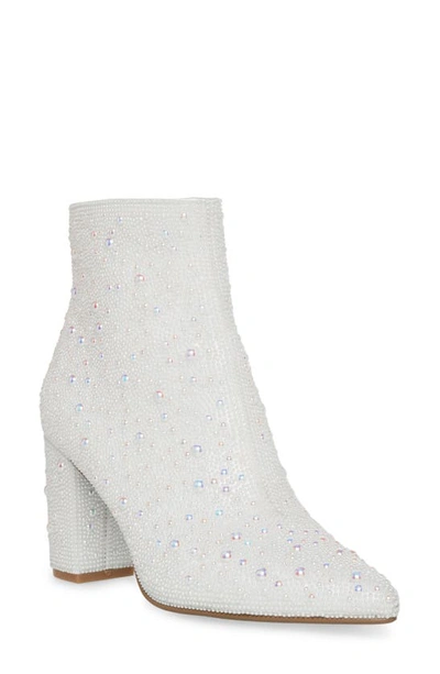 Betsey Johnson Cady Pearl Ankle Boot In Pearl White In Pearl