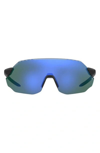 Under Armour Halftime 99mm Shield Sport Sunglasses In Black Grey / Green Oleo