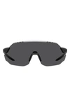 Under Armour Halftime 99mm Shield Sport Sunglasses In Matte Black / Grey Oleophobic