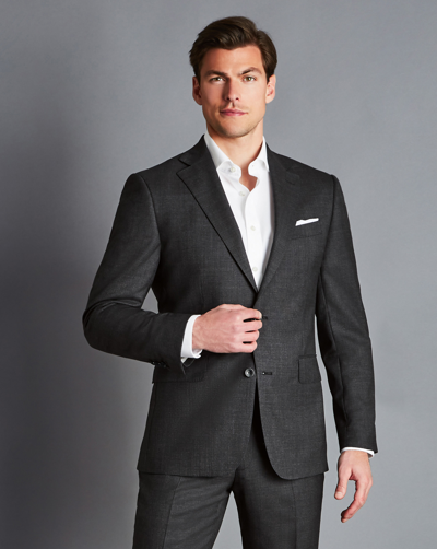 Charles Tyrwhitt End-on-end Ultimate Performance Suit Wool Jacket In Grey