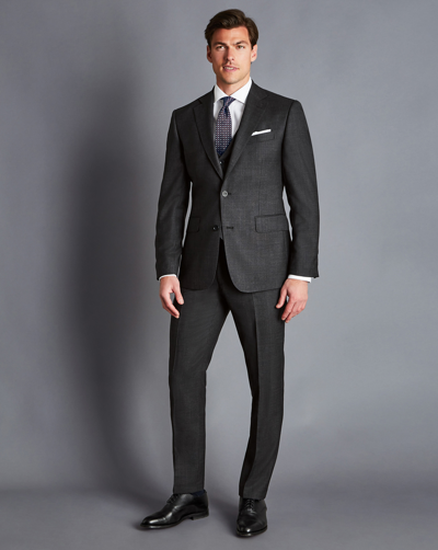 Charles Tyrwhitt End-on-end Ultimate Performance Suit Trousers In Grey
