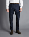 Charles Tyrwhitt End-on-end Ultimate Performance Suit Trousers In Blue
