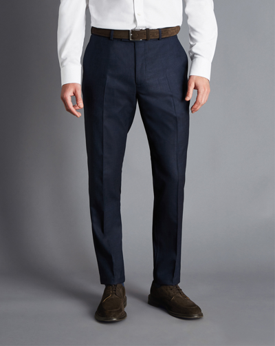 Charles Tyrwhitt End-on-end Ultimate Performance Suit Trousers In Blue