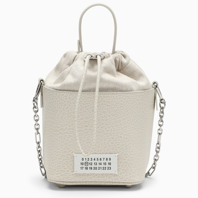 Maison Margiela Greige Bucket Bag By 5ac In Leather And Canvas In Beige