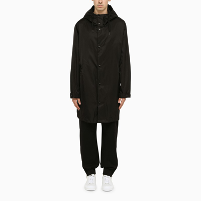 Burberry Black Eco-nylon Parka With Logo Label