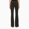 Alexander Mcqueen Stone Washed Black Bootcut Jeans In Stretch Denim In Black