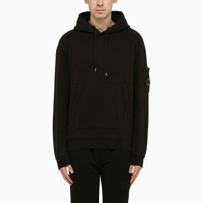 C.P. COMPANY BLACK COTTON HOODIE