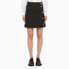Ganni Summer Noir A-line Black Viscose Skirt With Buttons Woman In Black