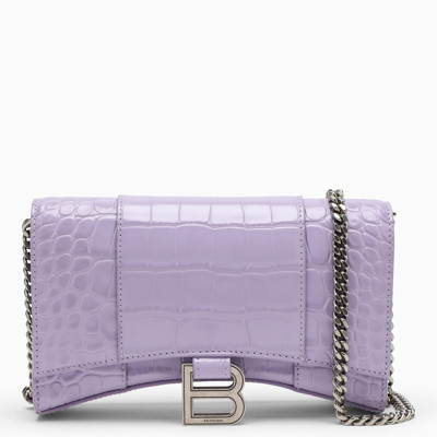 Balenciaga Lilac Hourglass Cross-body Wallet In Purple