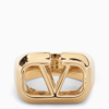 Valentino Vlogo Signature Ring In Gold Metal In Metal