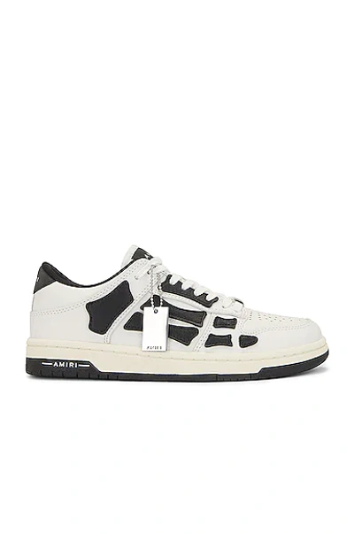 Amiri Skel Panelled Leather Low-top Trainers In Black,white