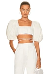 Jonathan Simkhai Lennie Crop Top In Bone