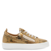 Giuseppe Zanotti Gail Snakeskin-effect Sneakers In Gold