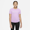 Nike Dri-fit One Big Kids' (girls') Short-sleeve Training Top In Purple