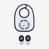 Nike Baby Bib And Booties Set In Football Grey