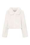 Unreal Fur Triage Cropped Faux-fur Jacket In White