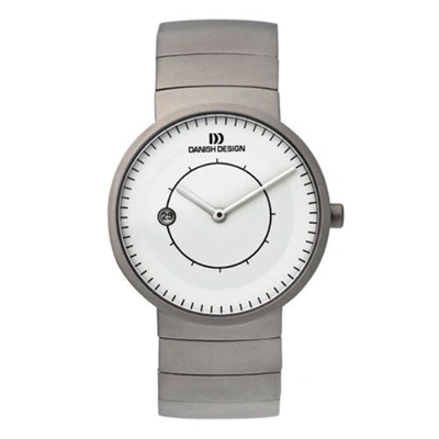 Pre-owned Danish Design Iq62q830 White Dial Titanium Quartz Classic Men's Watch