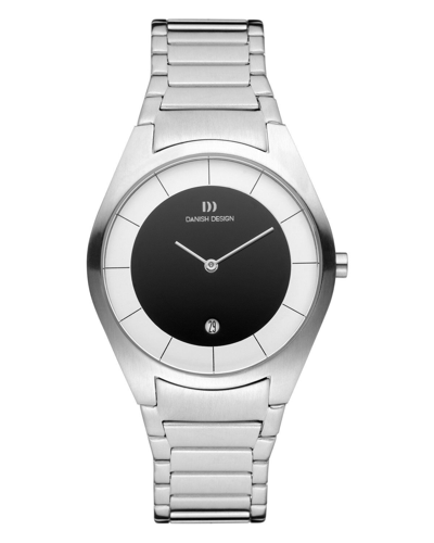 Pre-owned Danish Design Iq66q890 Black/white Dial Stainless Steel Quartz Men's Watch