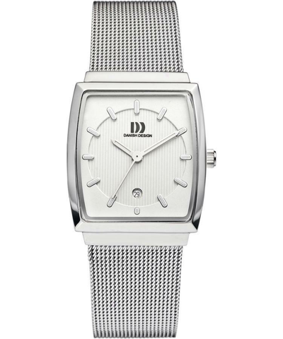 Pre-owned Danish Design Iv62q900 Silver Dial Stainless Steel Rectangle Quartz Womens Watch