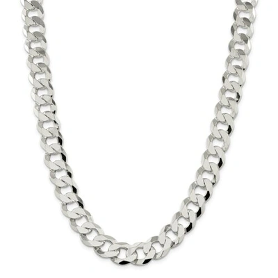 Pre-owned Accessories & Jewelry Sterling Silver 14mm Close Link Flat Curb Chain W/ Lobster Clasp 20" - 24"