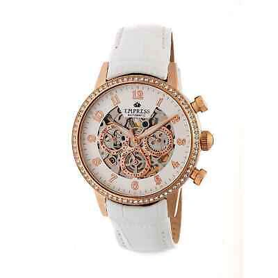 Pre-owned Empress Beatrice Automatic Crystal White Dial Ladies Watch Empem2005