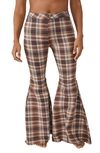 Free People We The Free Just Float On Flare Leg Jeans In Dark Chocolate Combo
