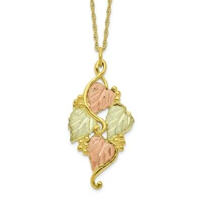 Pre-owned Skyjewelers Real 10kt Tri-color Black Hills Gold Necklace In Yellow