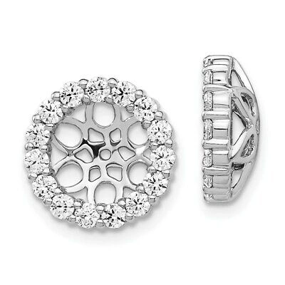Pre-owned Skyjewelers Real 14kt White Gold Diamond Earring Jackets