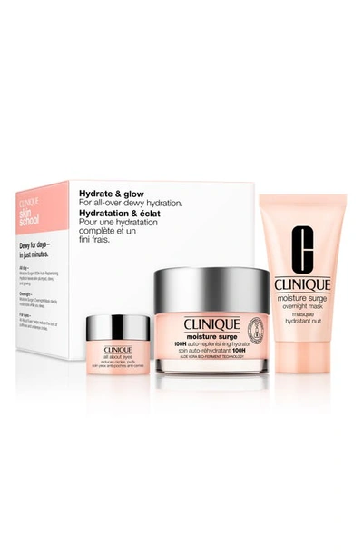 Clinique Hydrate & Glow Skin Care Set Usd $63.50 Value In Multi