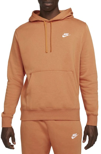 Nike Sportswear Club Fleece Pullover Hoodie In Hot Curry,hot Curry,white