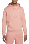 Nike Sportswear Club Hoodie In Light Madder Root/ White