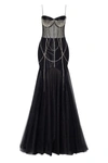 MILLÀ CLASSY TULLE DRESS EMBELLISHED WITH BRIGHT RHINESTONE DECOR