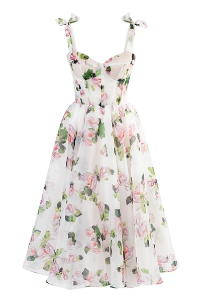 Millà Tender Floral Midi Tie-strap Dress In Apple Blossom