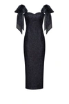 MILLÀ SHIMMERING EVENING FITTED MIDI DRESS