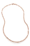 Monica Vinader Deco Paper Clip Chain Necklace In Rose Gold