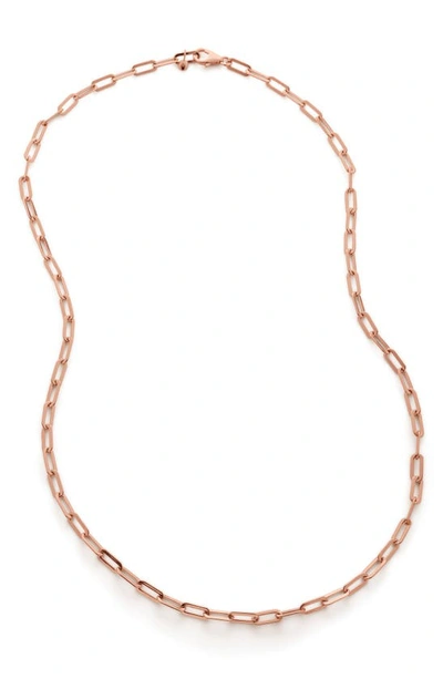 Monica Vinader Deco Paper Clip Chain Necklace In Rose Gold
