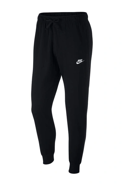 Nike Men's  Sportswear Club Jersey Jogger Pants In Black/white