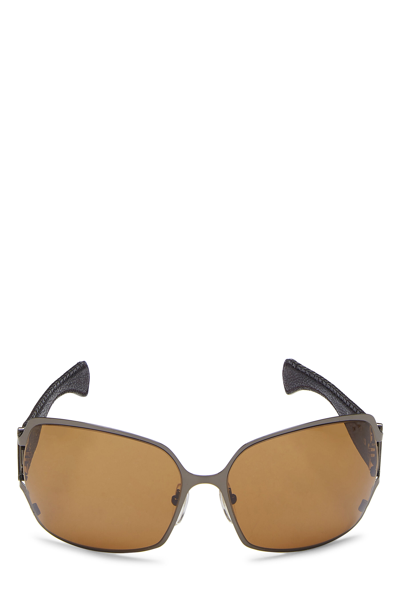 Pre-owned Chrome Hearts Brown Metal Poon Ii Sunglasses