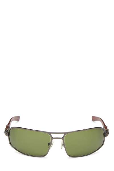 Pre-owned Chrome Hearts Green & Silver Metal Starfire Sunglasses