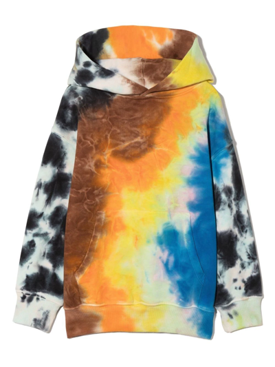 Molo Kids' Tie-dye Organic Cotton Hoodie In Neutrals