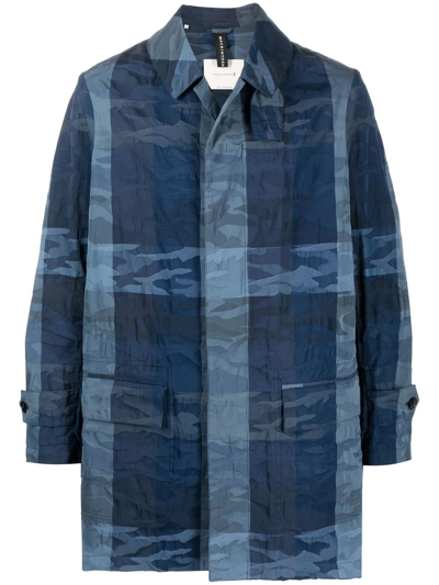Mackintosh A-line Torrential Camouflage-pattern Raincoat In Blue