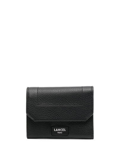 Lancel Logo-patch Leather Wallet In Black
