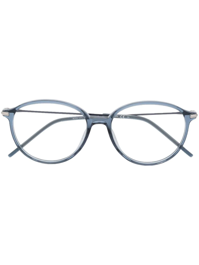Hugo Boss Round-frame Optical Glasses In 1273 Blue
