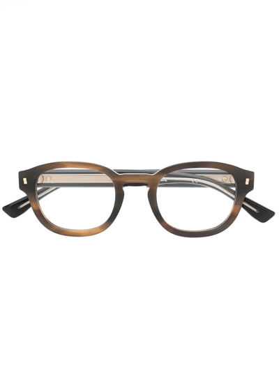 Dsquared2 Logo-print Arm Detail Glasses In Brown