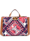 Valentino Vlogo Signature Bandana-print Tote Bag In Blau